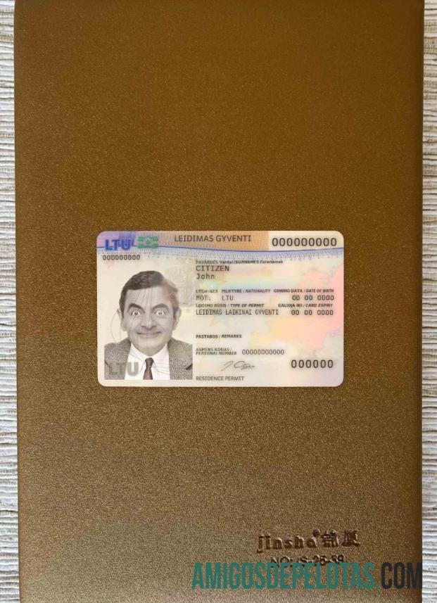 Lithuania Residence Permit olhar de foto frente amostra